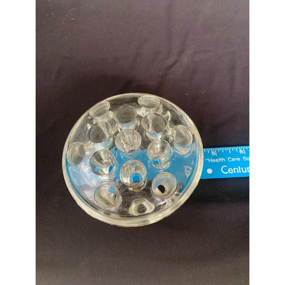 Clear Glass Flower Frog 13 Hole for Floral Arrangements Vases 4.5